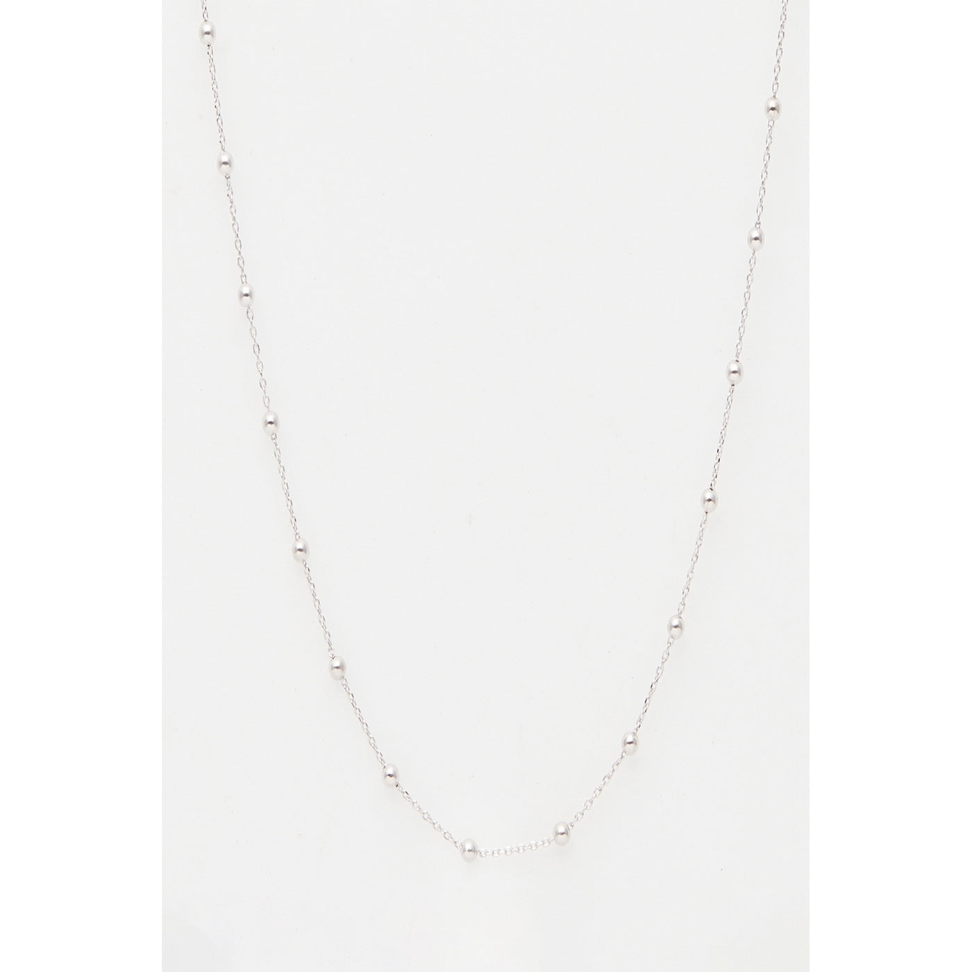 375/1000 White Gold Ball Chain 43Cm - 375/1000 White Gold