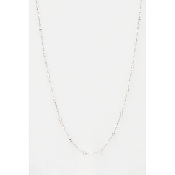 375/1000 White Gold Ball Chain 43Cm - 375/1000 White Gold