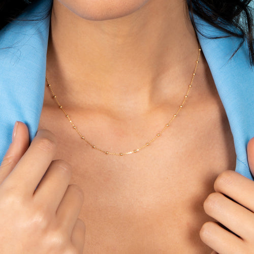 Ball Chain In 375/1000 Yellow Gold 43Cm