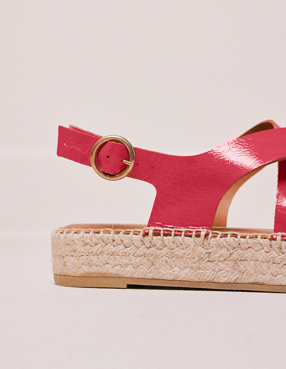 Alpargatas Chantal - Piel Plisada Fucsia - Mujer