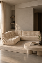Togo Sæt - 2- & 3-personers sofaer + Hjørnestol - Fløjl - Beige