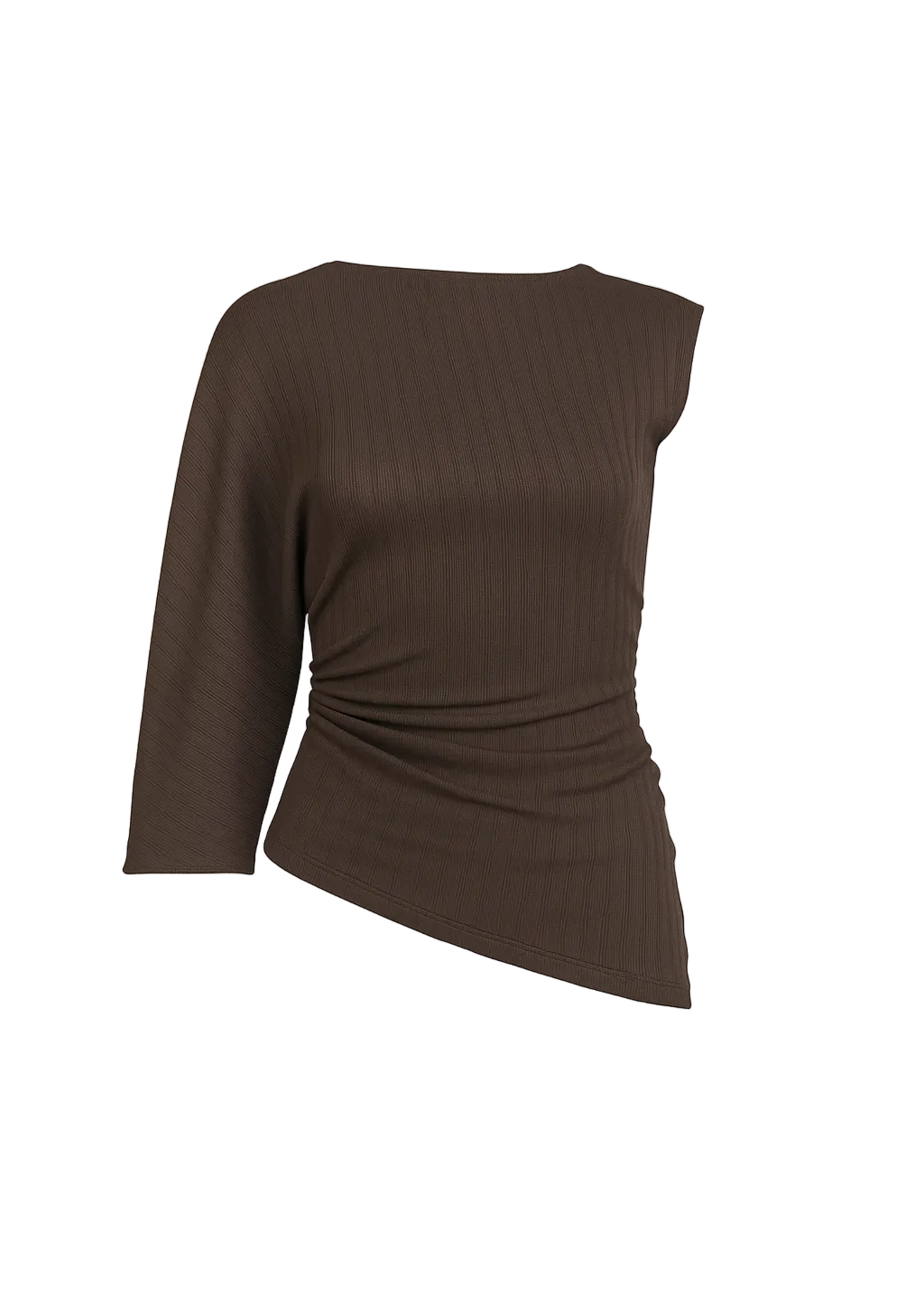 Top Espresso One Sleeve Asymmetric