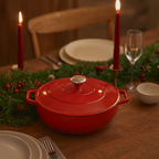 Okrągły żeliwny garnek cocotte – Czerwony