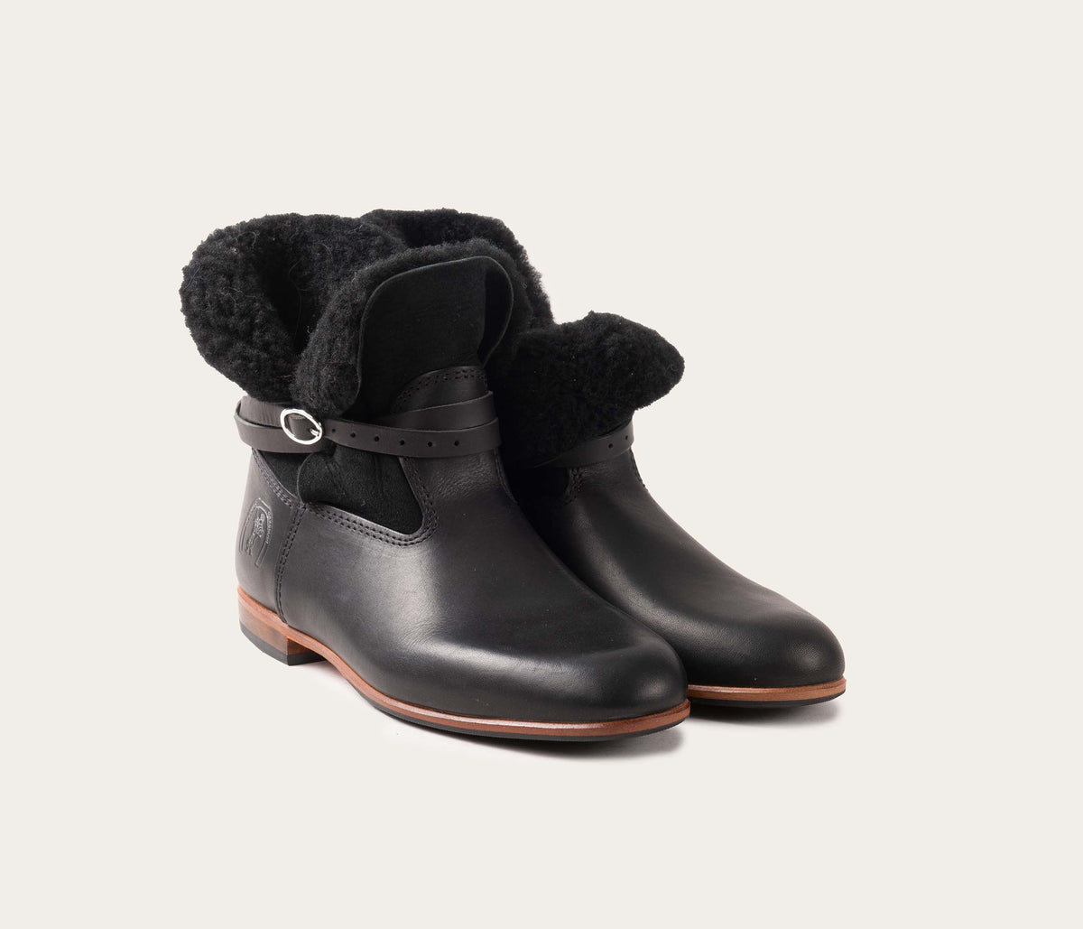 Botines Chelby - Negro y Borrego - Mujer