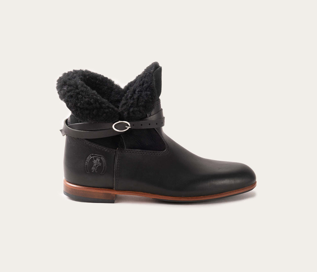 Botines Chelby - Negro y Borrego - Mujer
