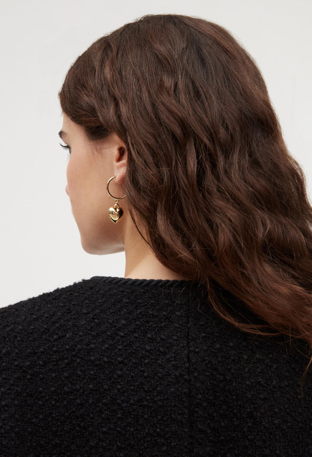 Claudie Pierlot - Heart Hoop Earrings - Pale Gold