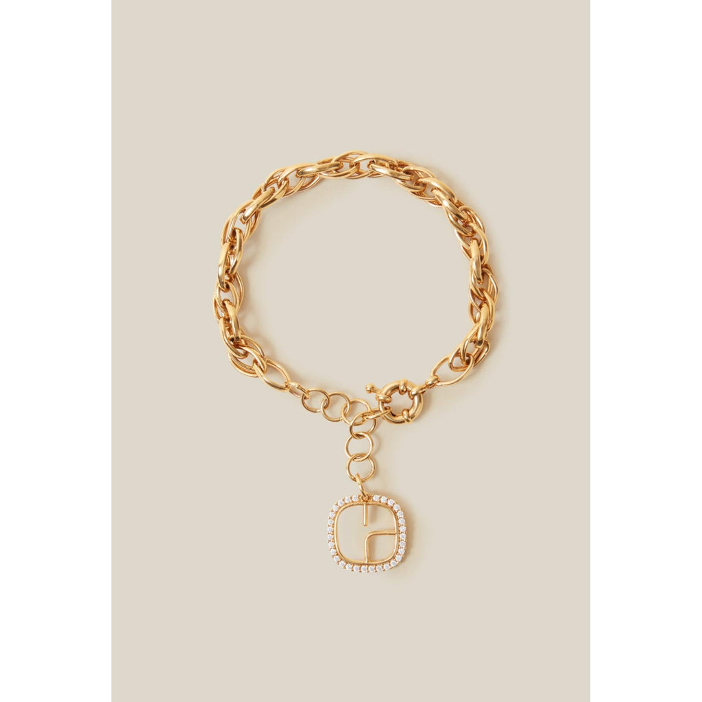 Claudie Pierlot - Gold Chain Bracelet CP Logo
