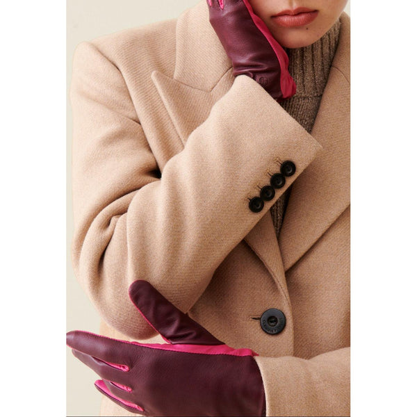 Claudie Pierlot - Two-Tone Leather Gloves Embossed Logo