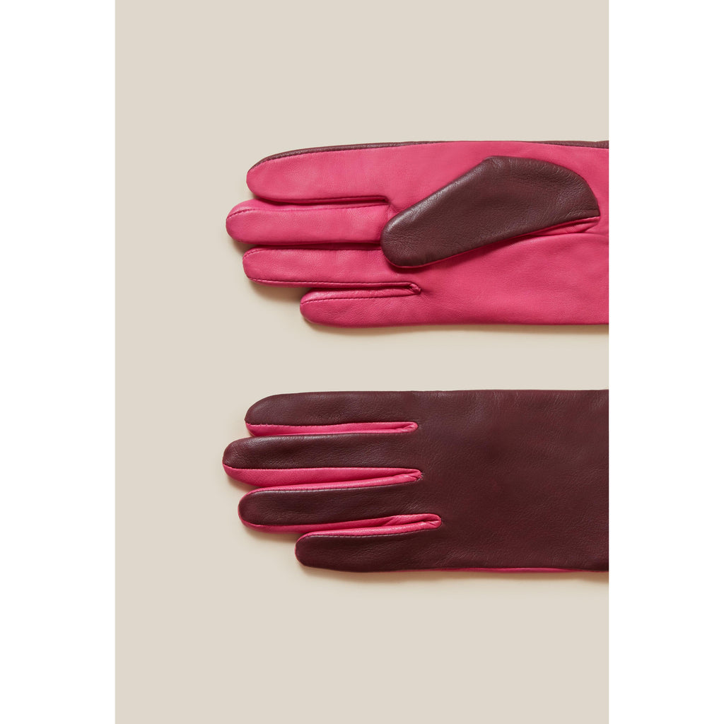 Claudie Pierlot - Gants Bicolores Cuir Logo Embossé