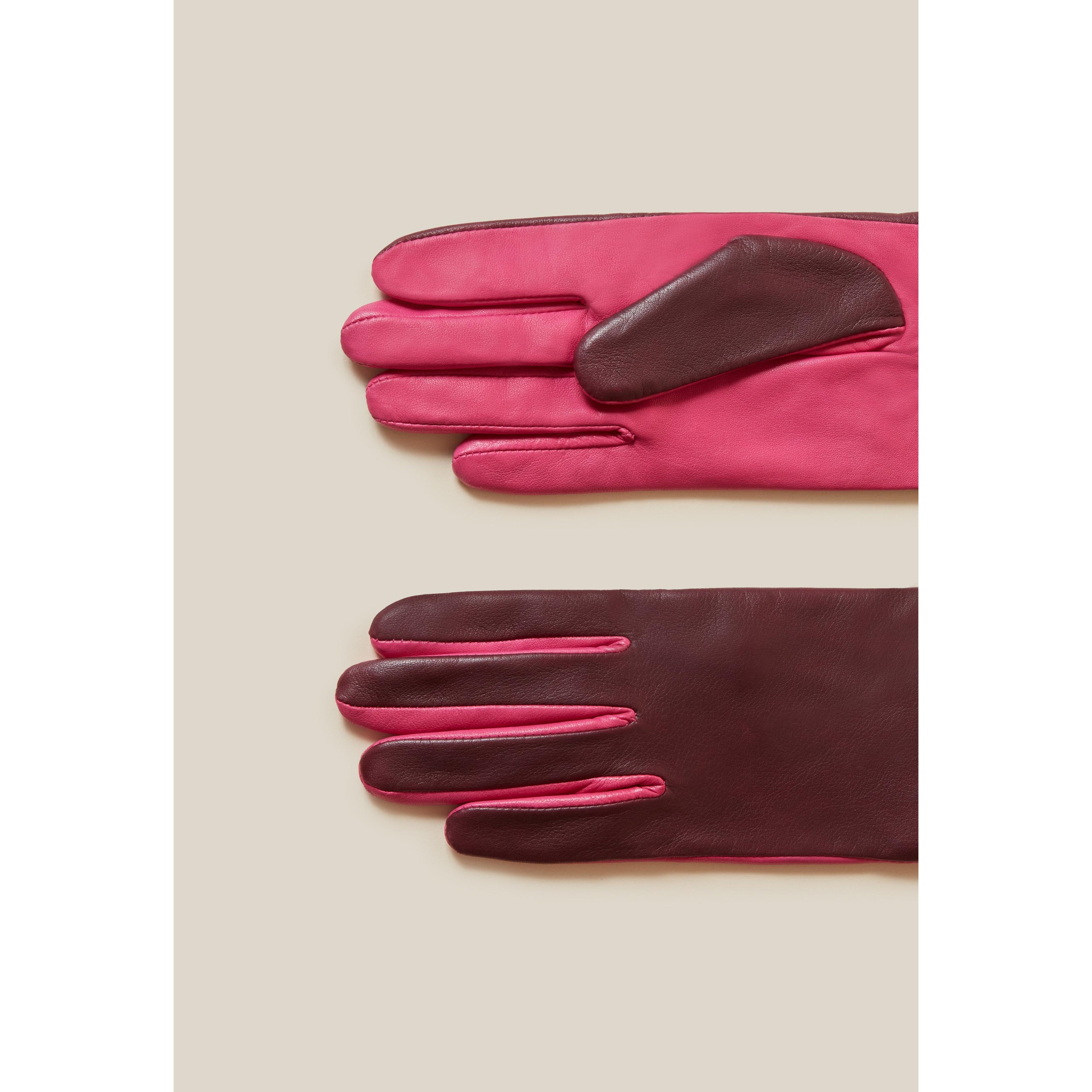 Claudie Pierlot - Gants Bicolores Cuir Logo Embossé