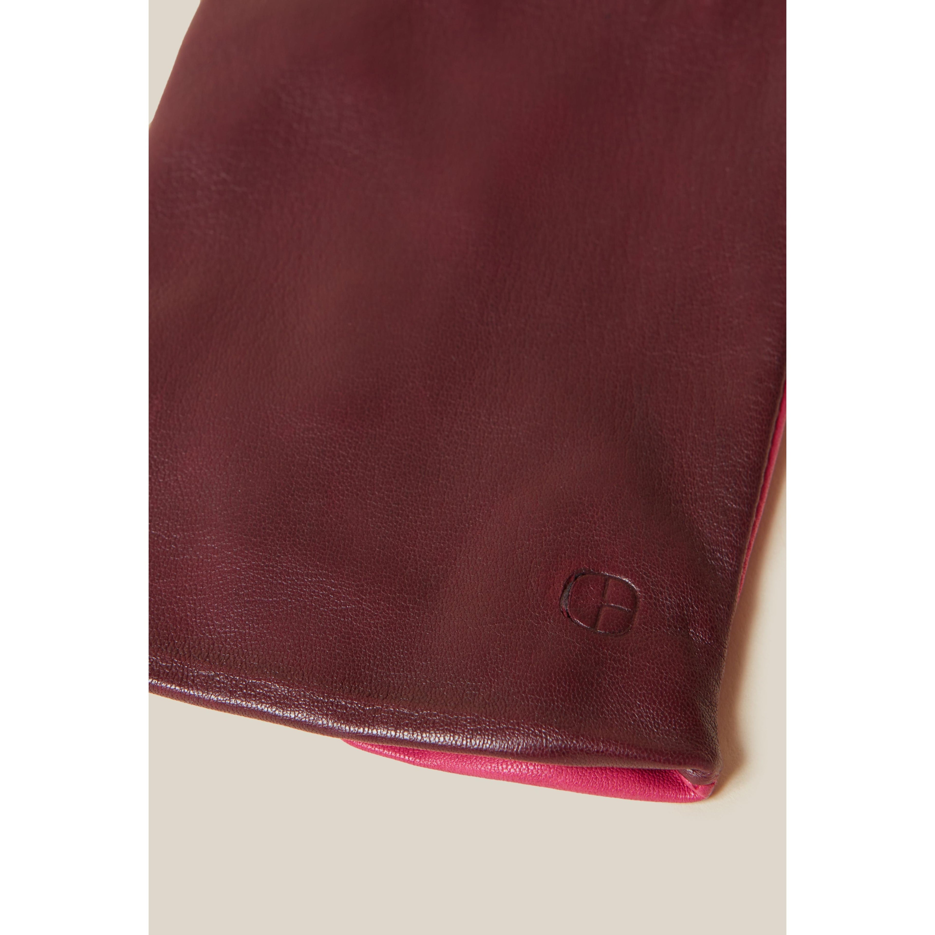 Claudie Pierlot - Gants Bicolores Cuir Logo Embossé