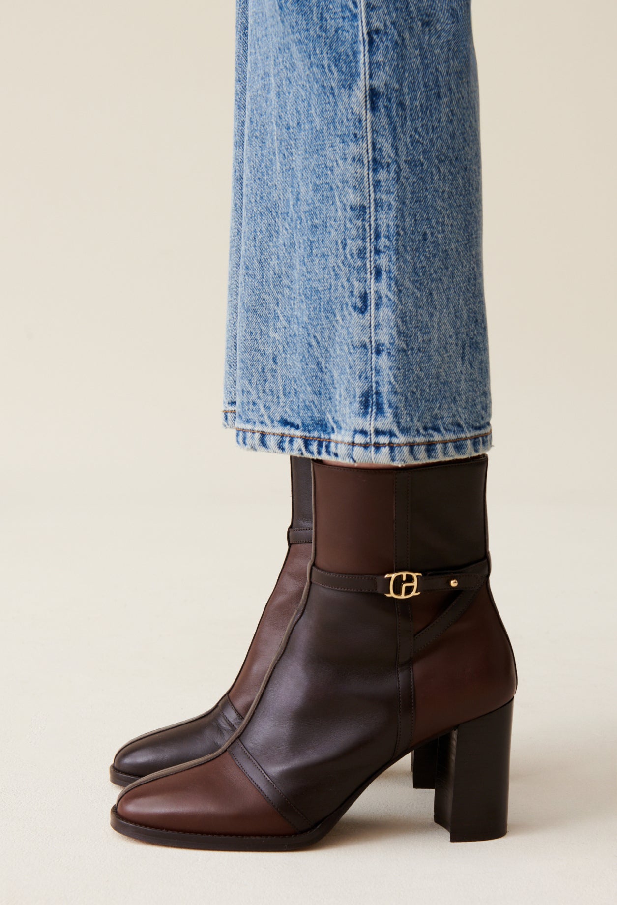 Bottines Cuir Vernis Patchwork