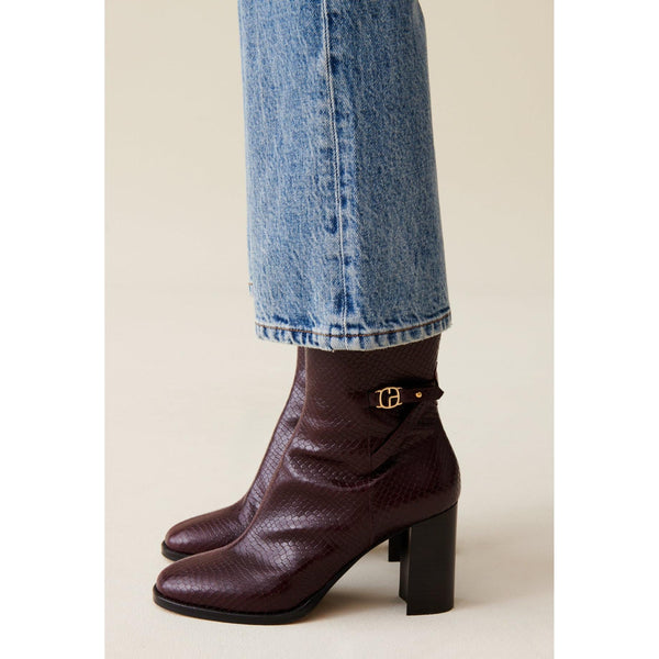 Claudie Pierlot - Botines de charol efecto serpiente