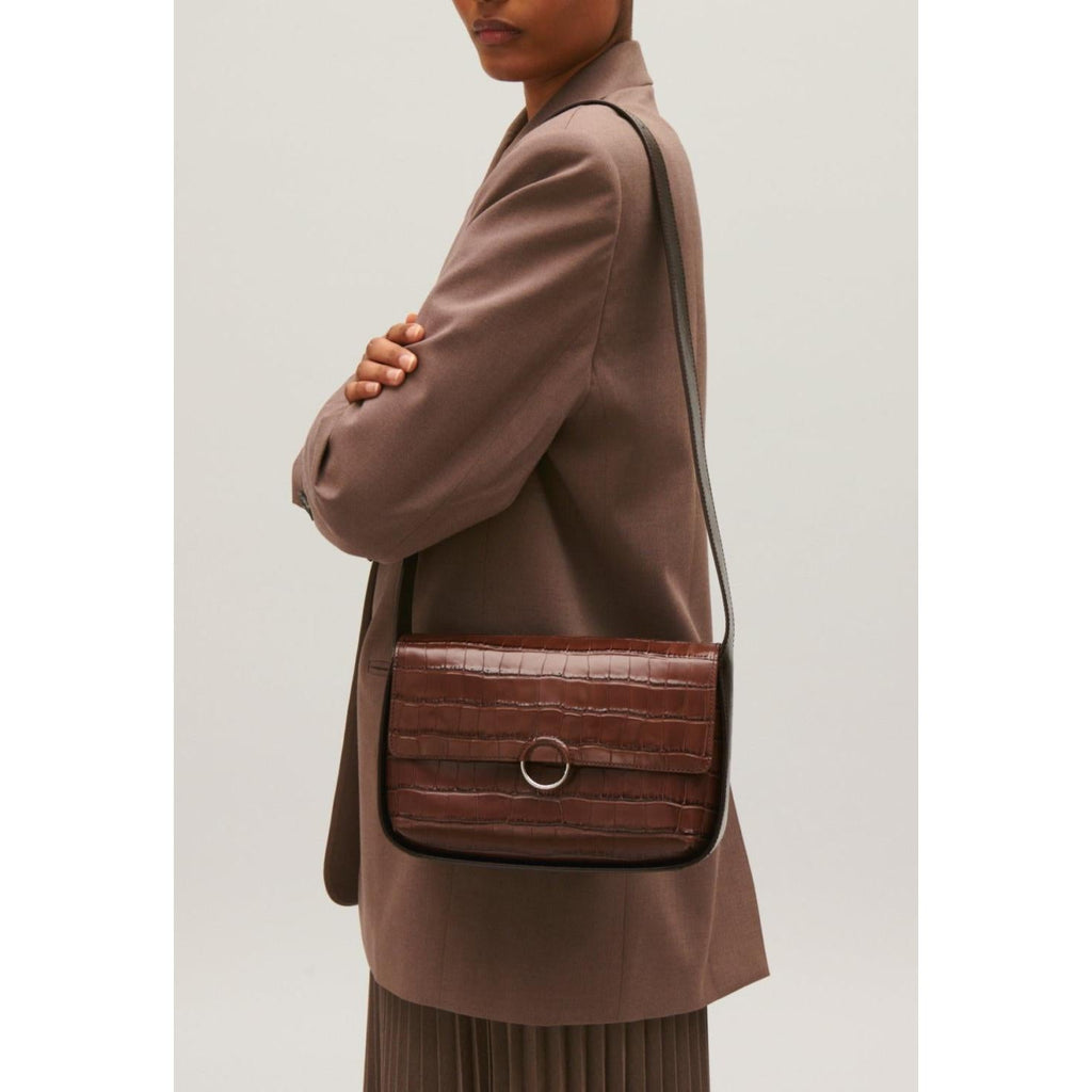 Claudie Pierlot - Bolso Alix de dos materiales marrón
