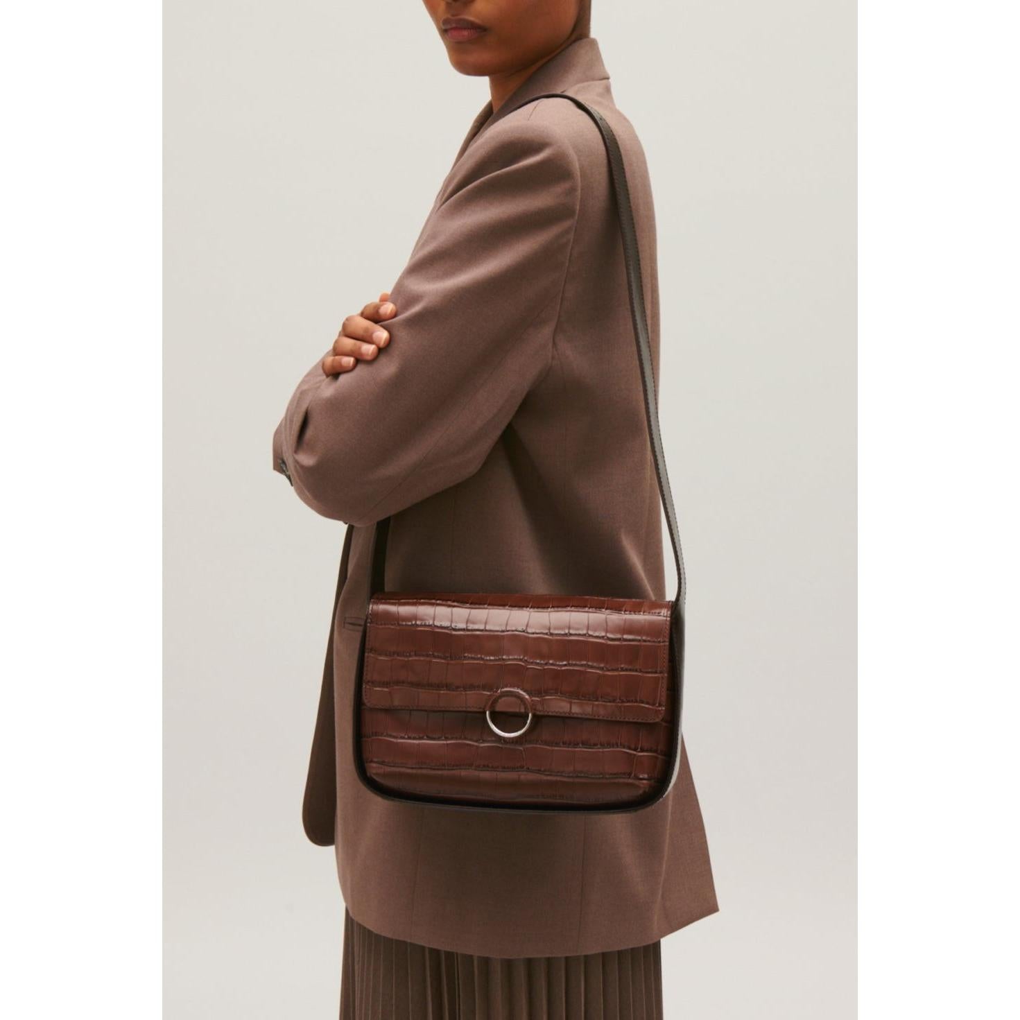 Claudie Pierlot - Bolso Alix de dos materiales marrón