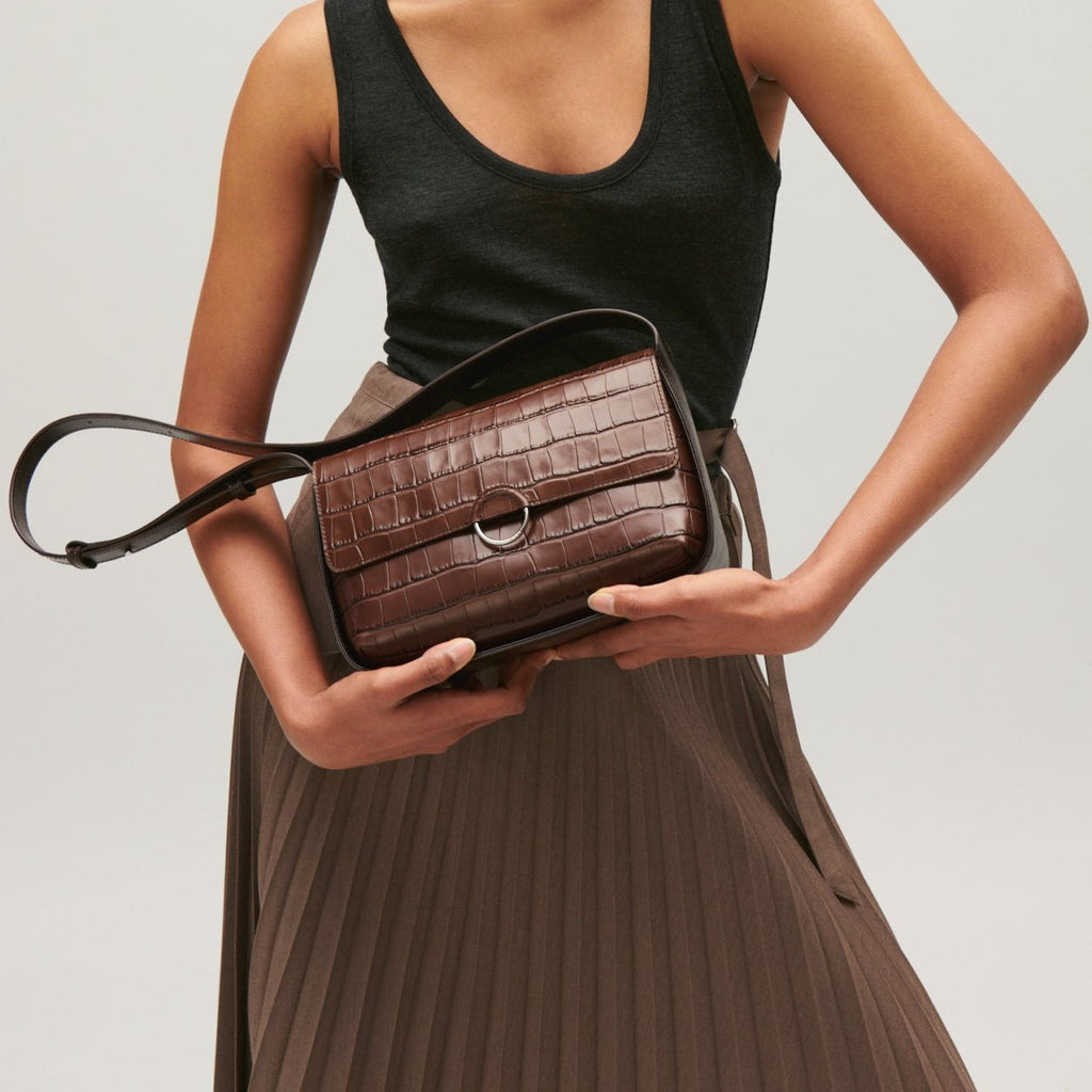 Claudie Pierlot - Bolso Alix de dos materiales marrón