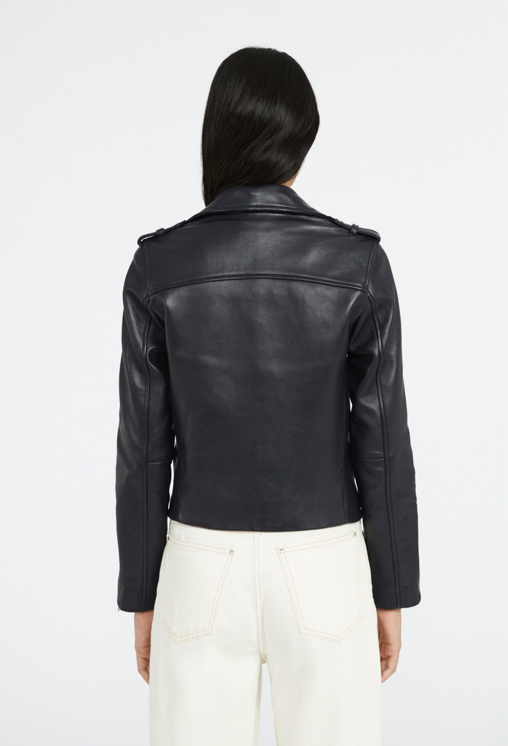 Claudie Pierlot - Cazadora de Cuero - Cuzia - Marino