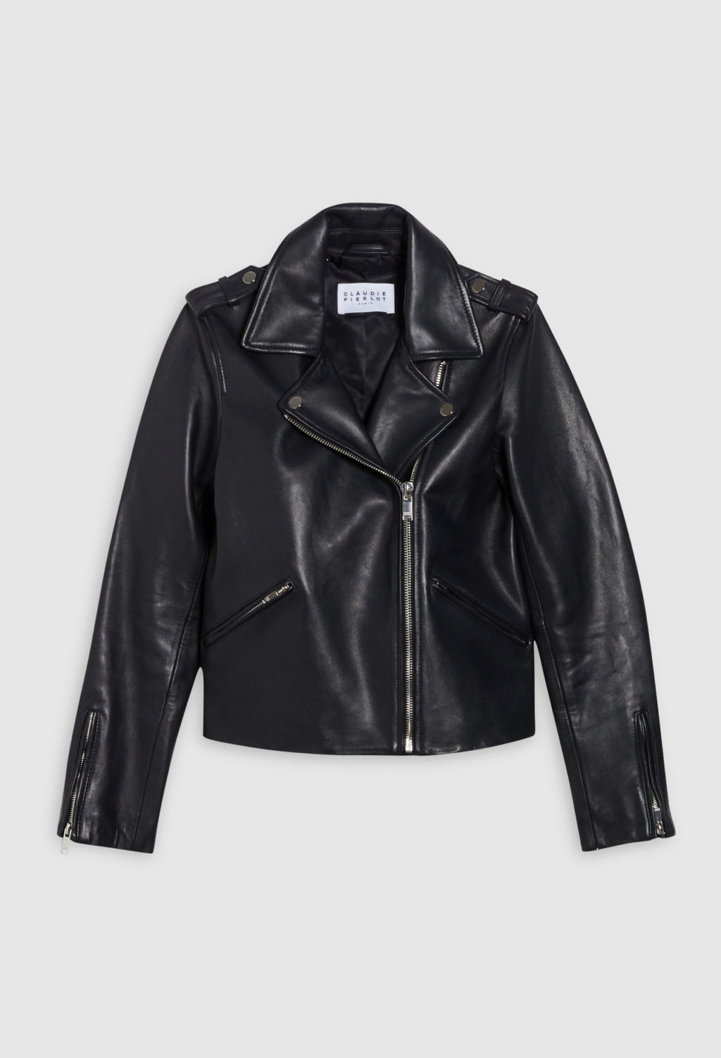 Claudie Pierlot - Cazadora de Cuero - Cuzia - Marino