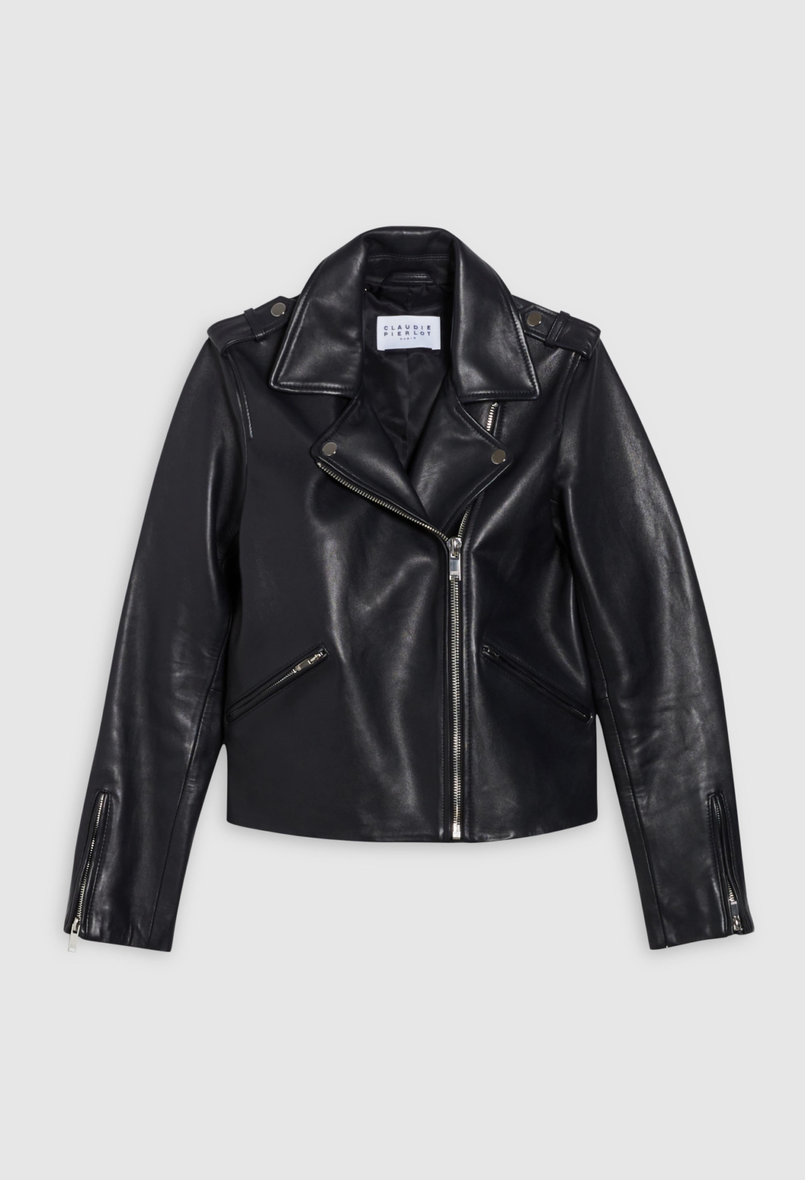 Claudie Pierlot - Cazadora de Cuero - Cuzia - Marino