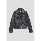 Claudie Pierlot - Chaqueta de cuero liso azul marino
