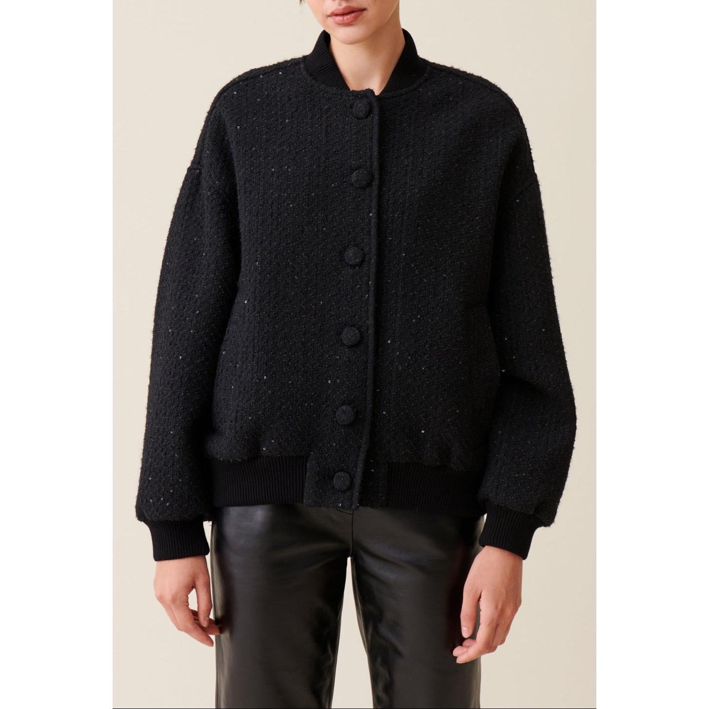 Claudie Pierlot - Black Tweed Bomber