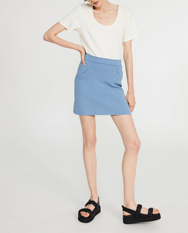 Claudie Pierlot - Jupe Maille - Mac - Bleu