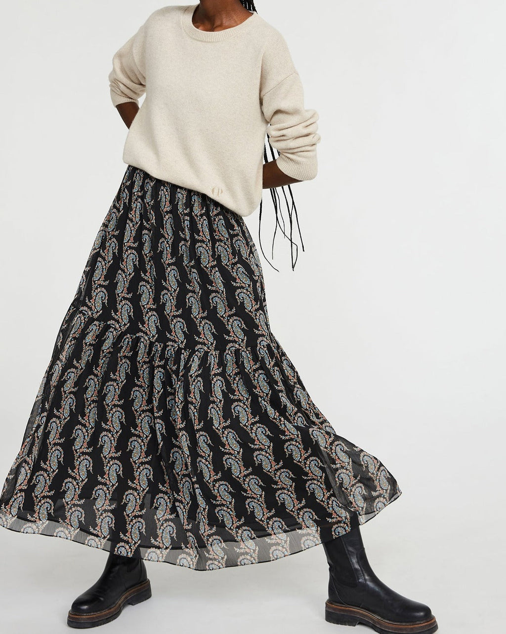 Claudie Pierlot - Falda C&T - Suela - Estampado oscuro