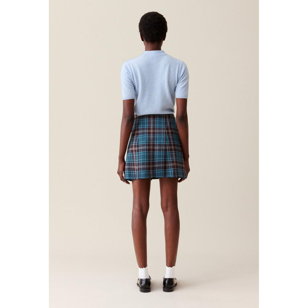 Checked Wool Skirt
