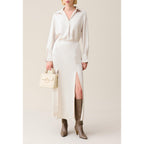 Fluid Long Skirt with Darts