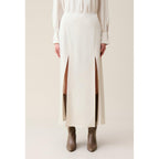 Fluid Long Skirt with Darts