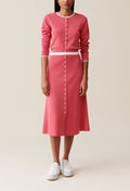 Claudie Pierlot - Jupe Maille - Maxi Plisso - Bois De Rose