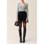 Black Short Ruffled Skirt