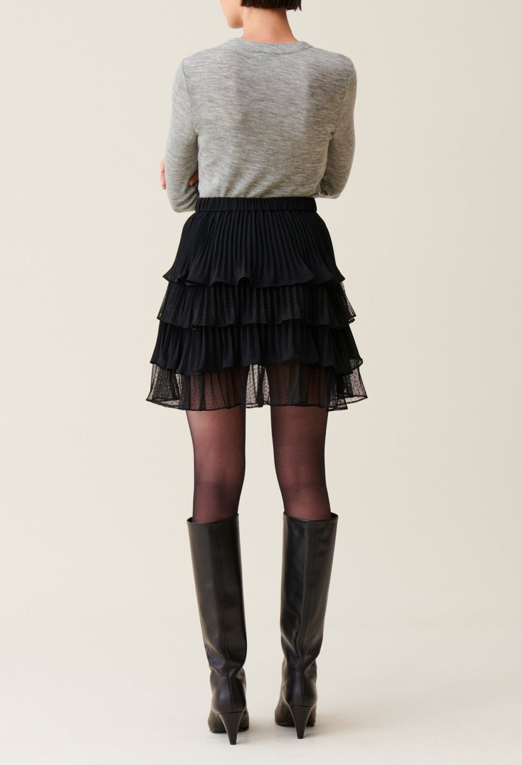 Black Short Ruffled Skirt