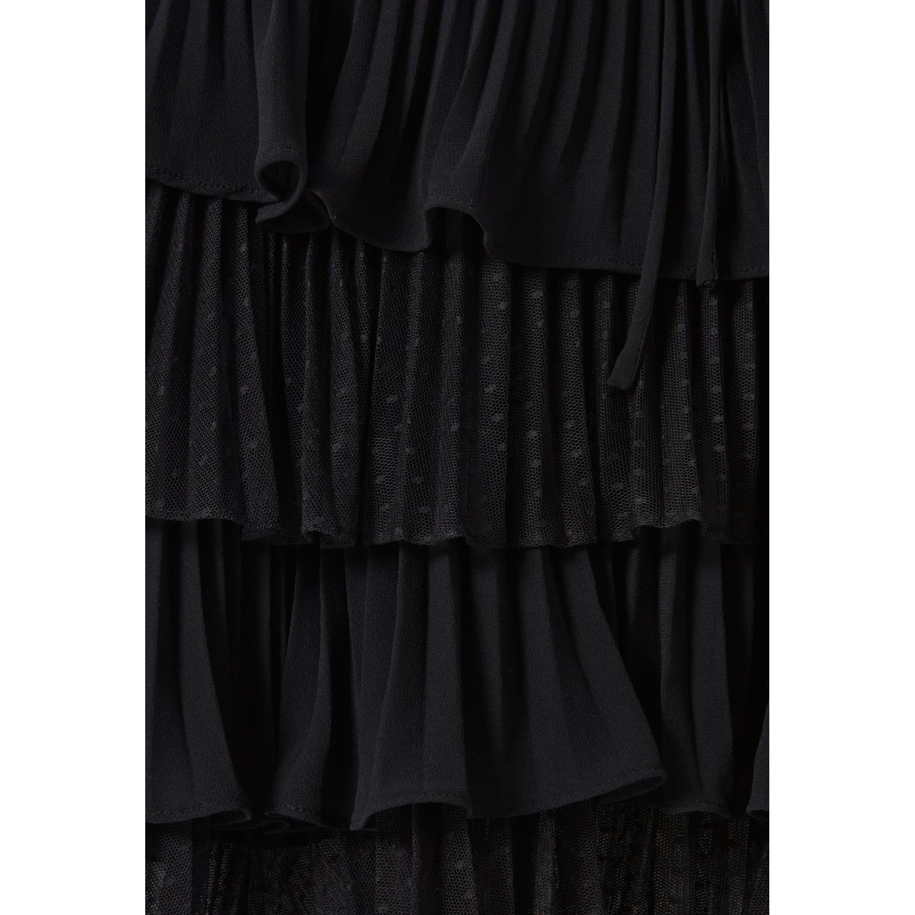 Black Short Ruffled Skirt