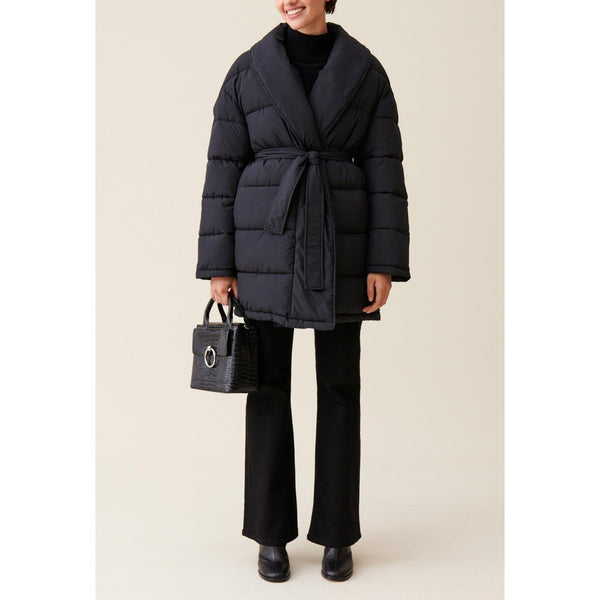 Claudie Pierlot - Plumífero Cuello Chal Con Cinturón