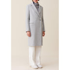Mid-Length Light Gray Tailored Coat