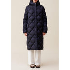 Long Quilted Hooded Down Jacket