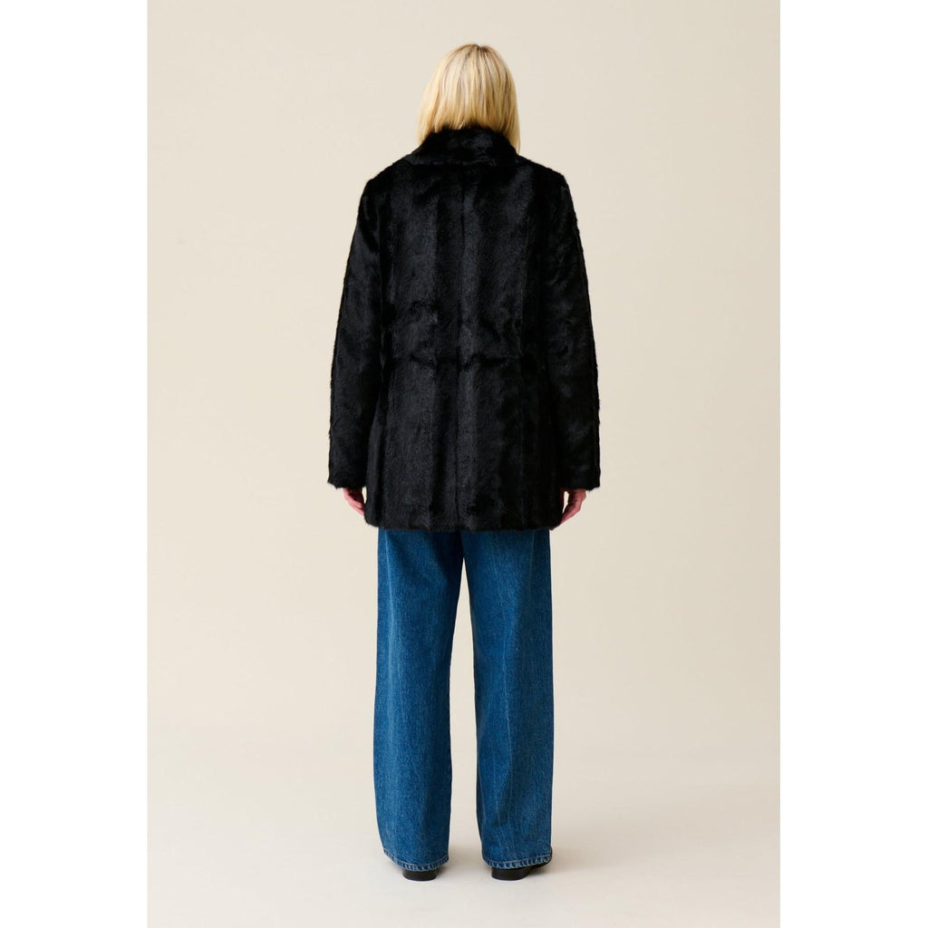 Black Faux Fur Coat
