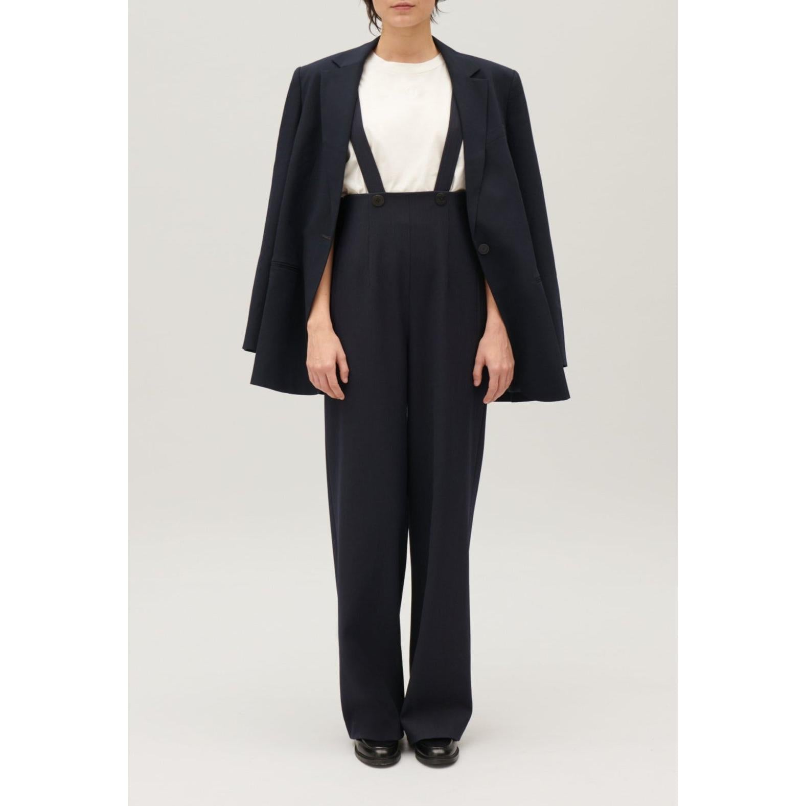 Navy Braces Trousers