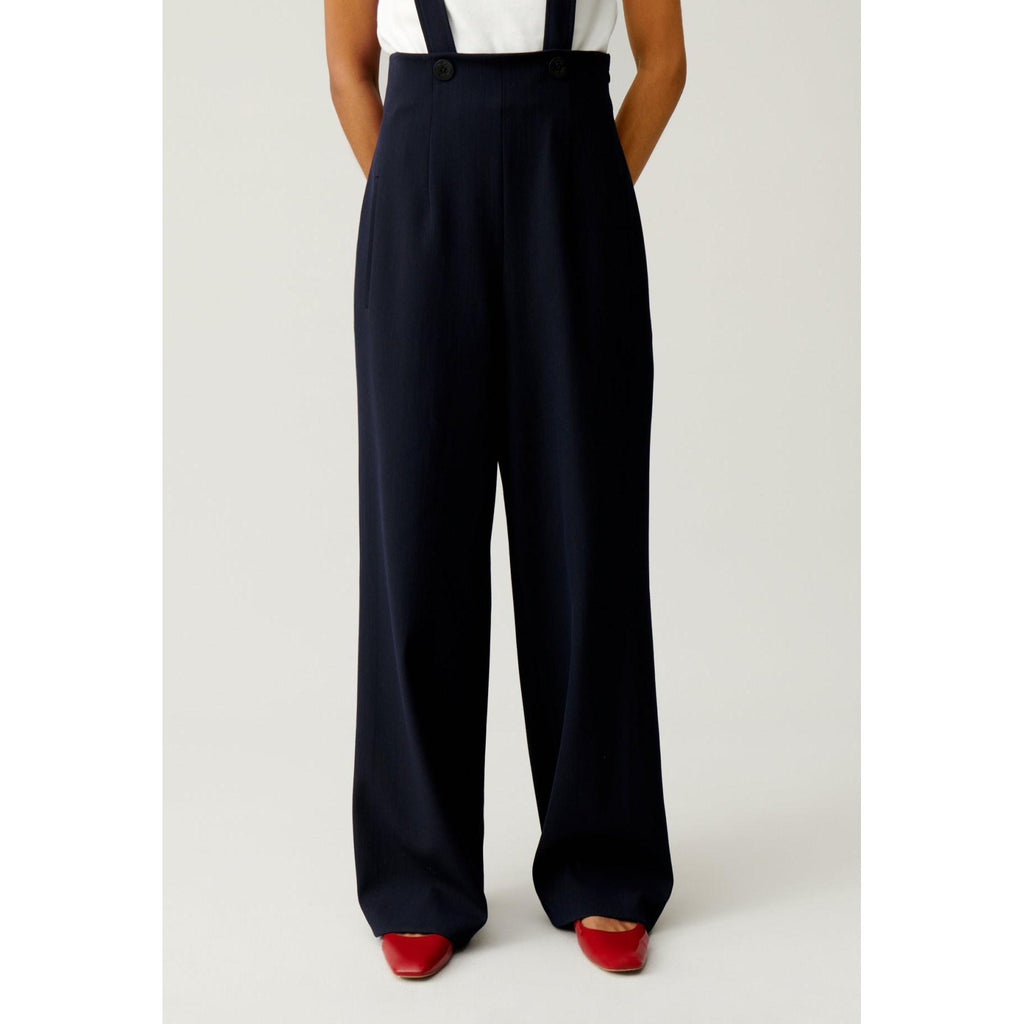 Navy Braces Trousers