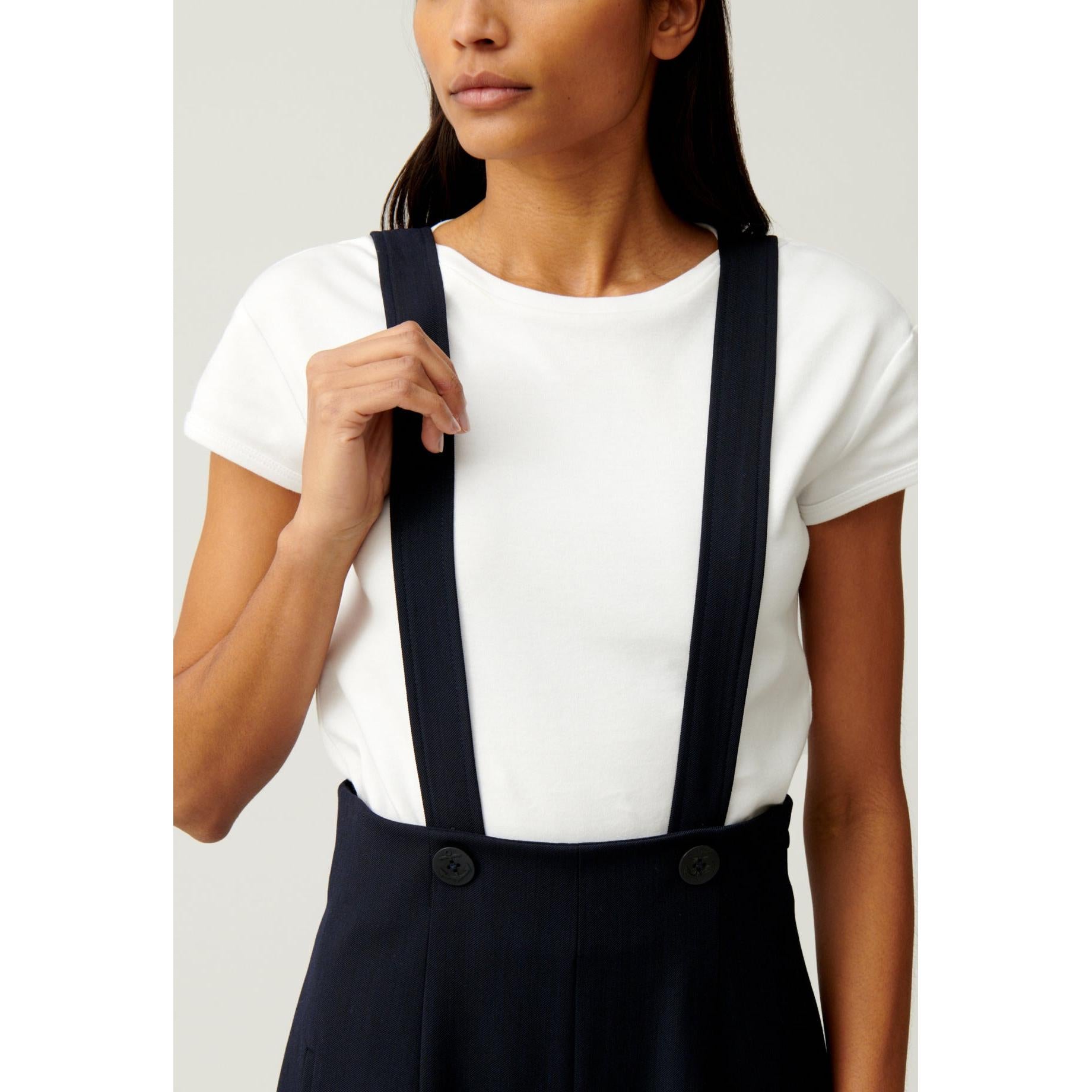 Navy Braces Trousers