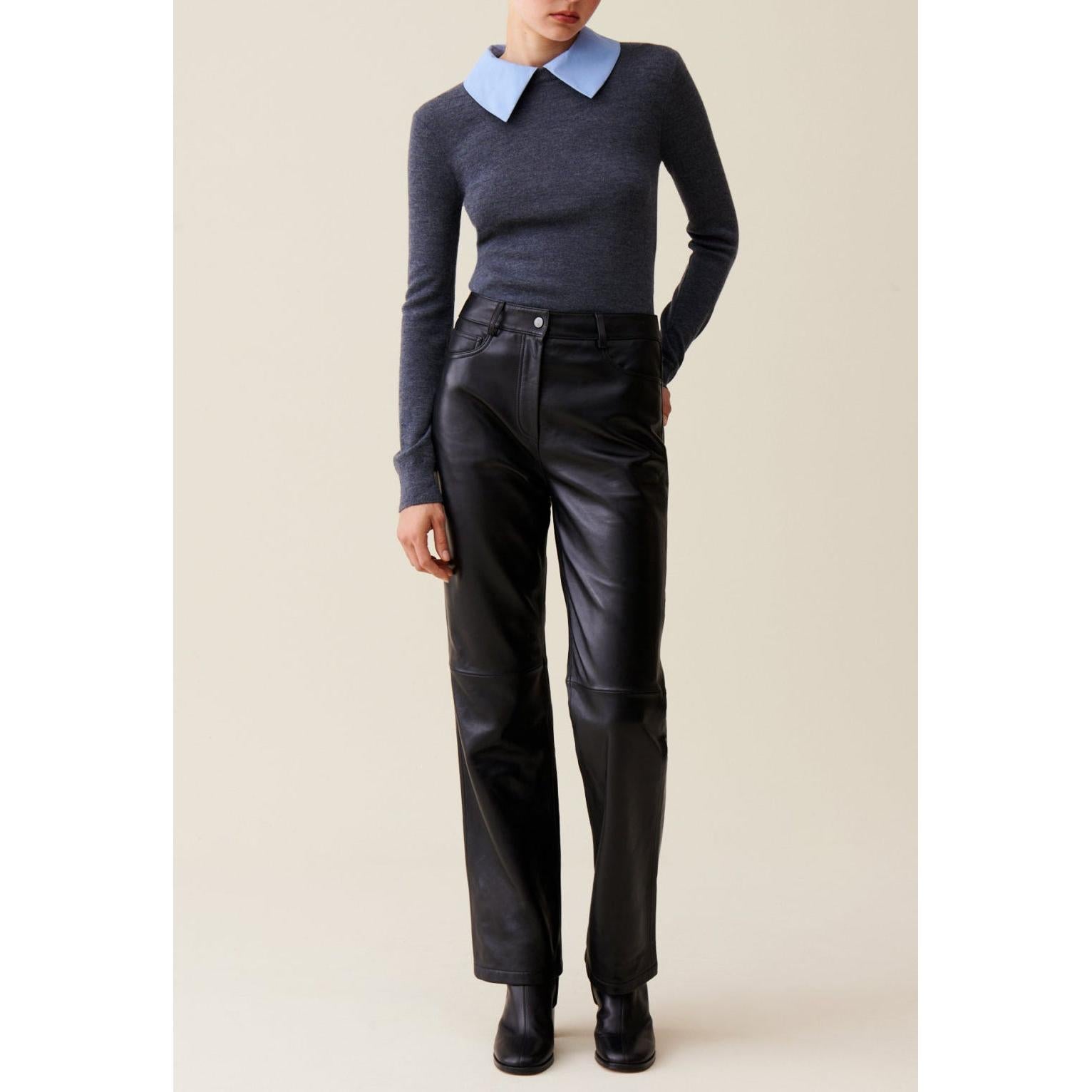 Straight Leather Pants