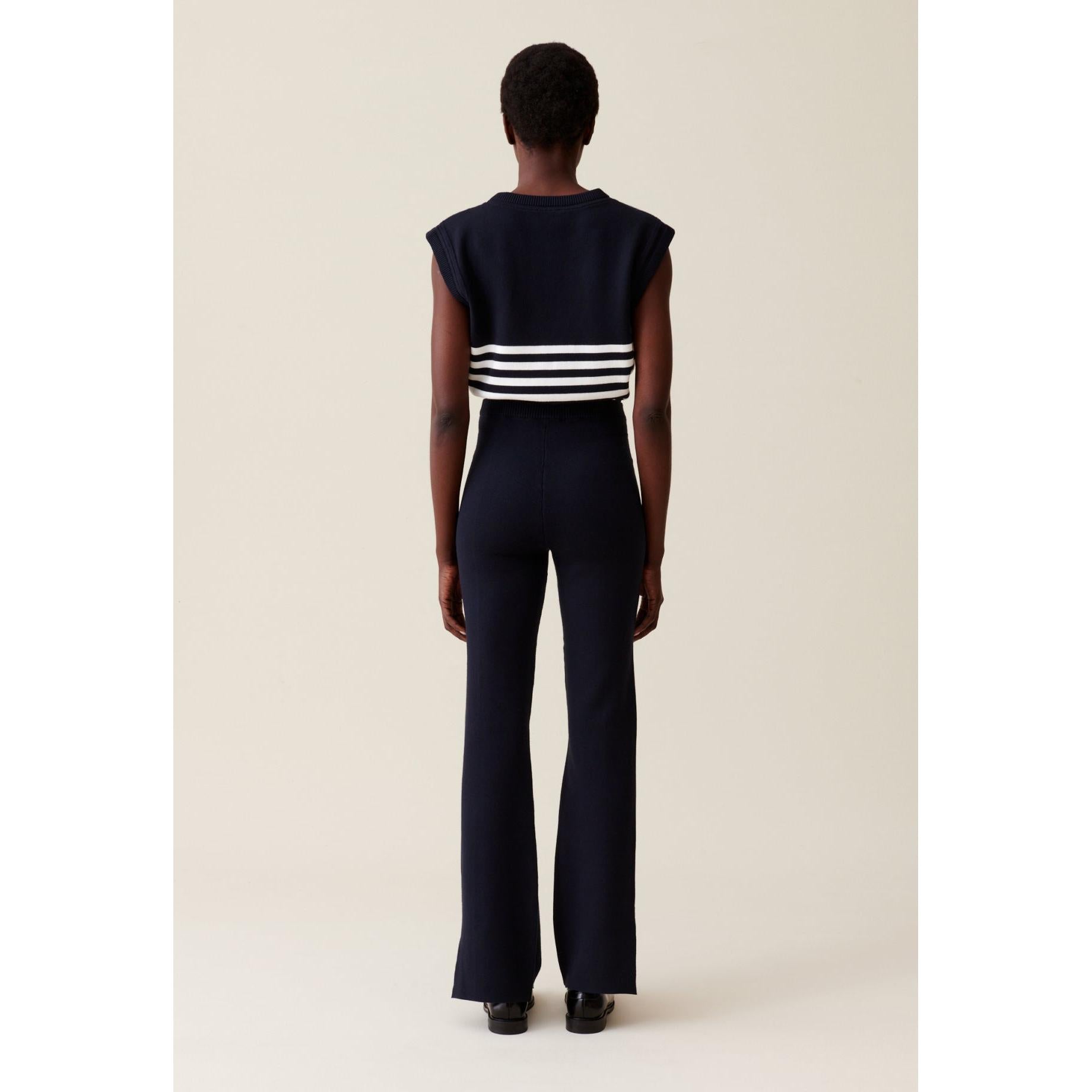 Pantalones de punto azul marino