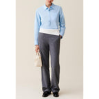 Pantalon Droit Ceinture Contrastée