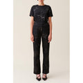 Black Embroidered Sequin Trousers