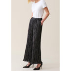 Pantalon Fluide Plissé Argenté