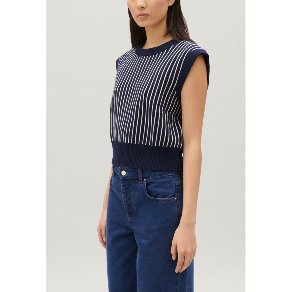 Claudie Pierlot - Striped Knit Sleeveless Jumper