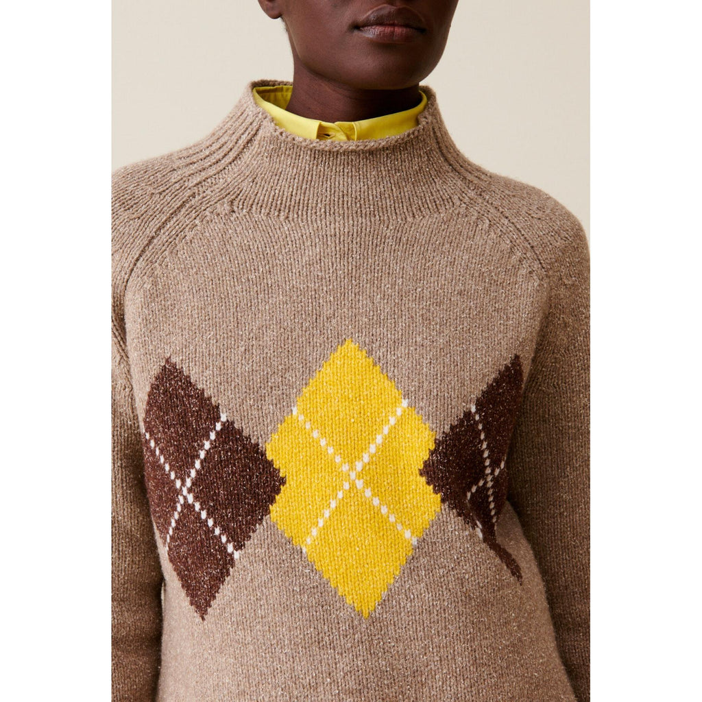 Claudie Pierlot - Pull Oversized Col Cheminée Motifs