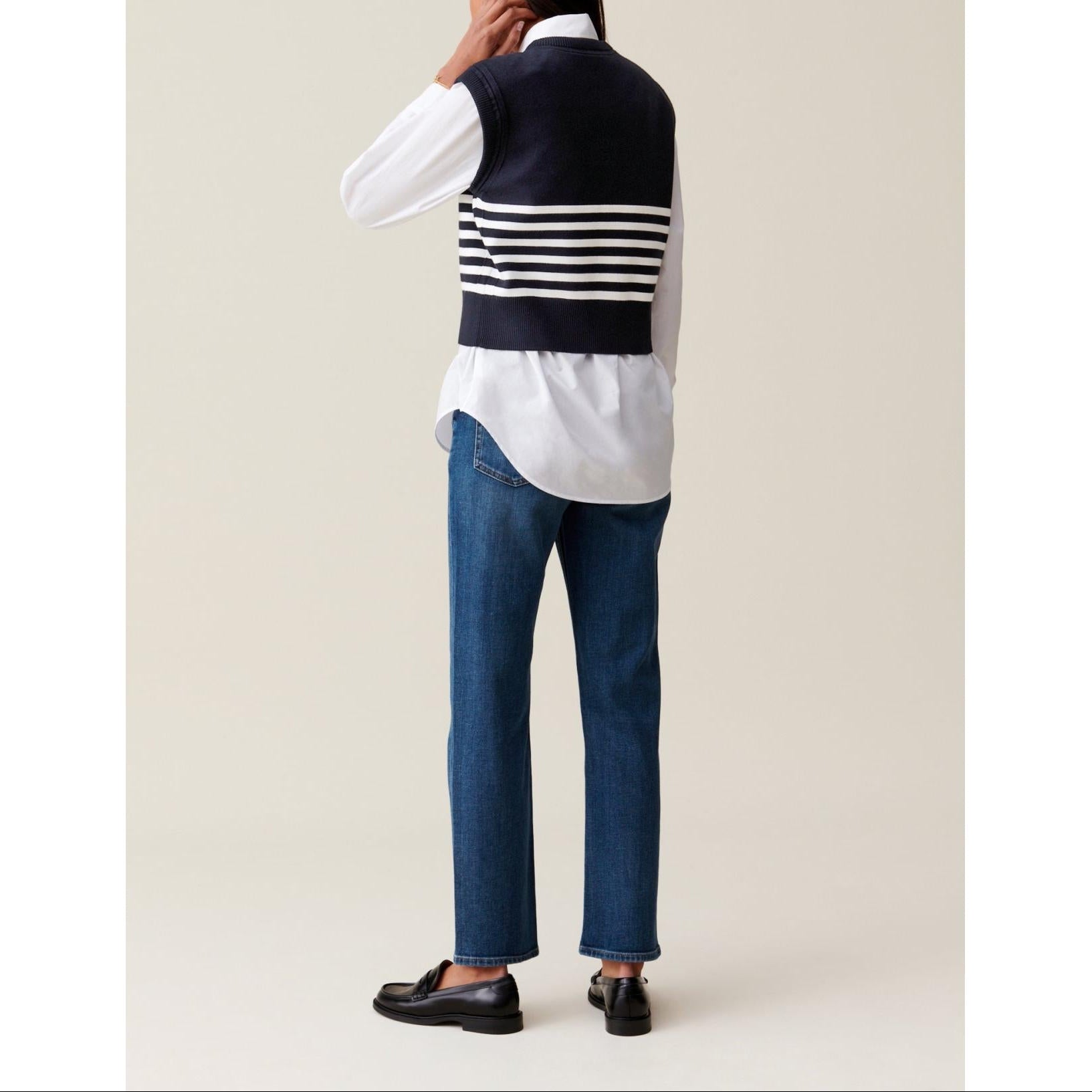 Jean Toto Sleeveless Striped Jumper