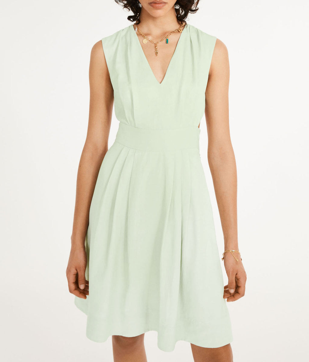 Claudie Pierlot – Sukienka Rivabelle – Migdałowa